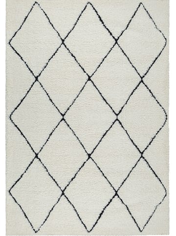 the carpet Hochflorteppich Bahar in Weiß Schwarz