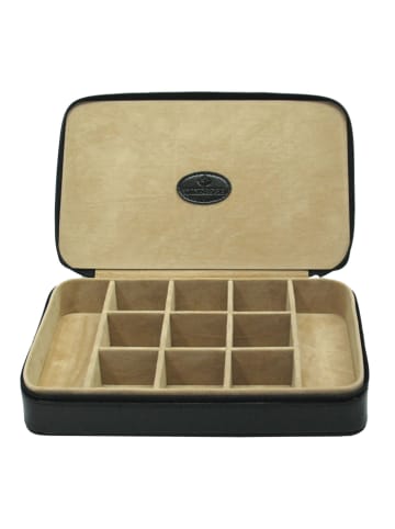 Windrose Merino Schmuckkasten 23 cm in schwarz