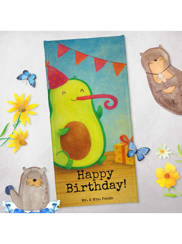 Mr. & Mrs. Panda Saunatuch Avocado Geburtstag Design mit Spruch in Weiß