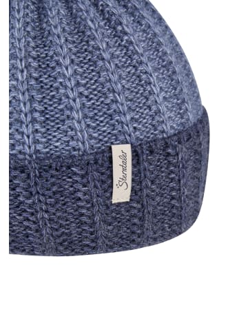 Sterntaler Strickmütze Rippenstrick in mittelblau