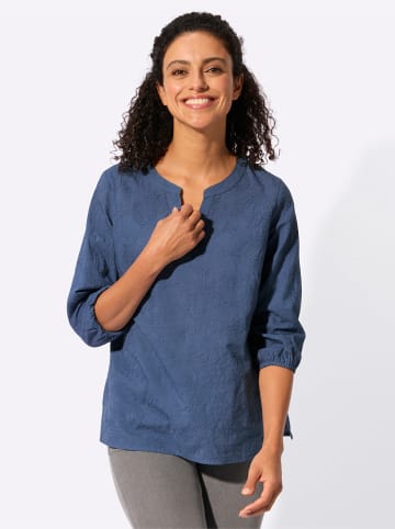 WITT WEIDEN Stickereibluse in jeansblau