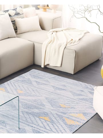 Beliani Kurzflor KARGI in Grau/Gelb - (W) 140 x (H) 1 x (L) 200 cm