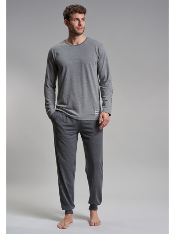 Tom Tailor Pyjama Oss in grau-mittel-melange