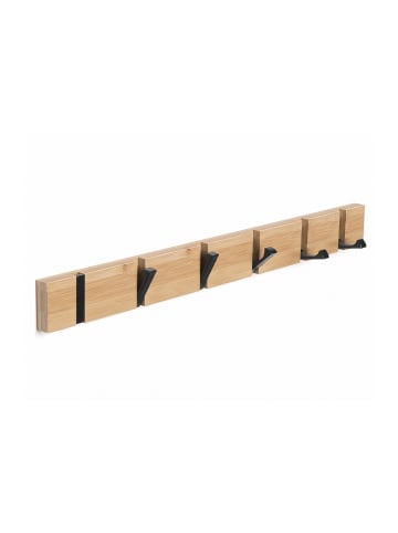 relaxdays Garderobenleiste in Natur/ Schwarz - (B)60 x (H)5 x (T)1,5 cm