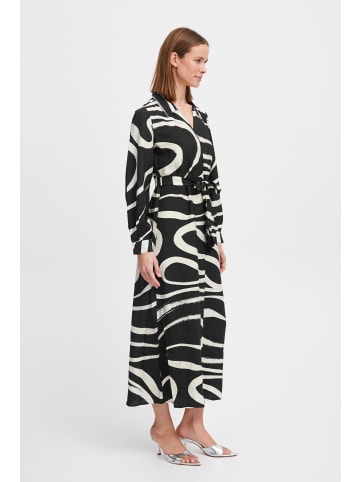 b.young Maxikleid BYIBINE AOP DRESS 2 - 20814573 gemustertes Maxikleid in Blusenform in Schwarz