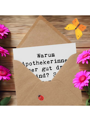 Mr. & Mrs. Panda Deluxe Karte Spruch Glückliche Apothekerin mit ... in Weiß