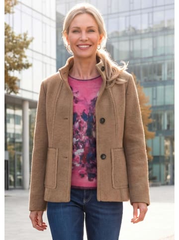 GOLDNER Elegante Kurzjacke mit Stehkragen in camel