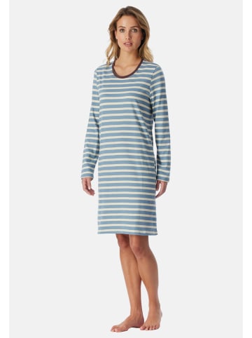 Schiesser Nachthemd Casual Essentials in Graublau