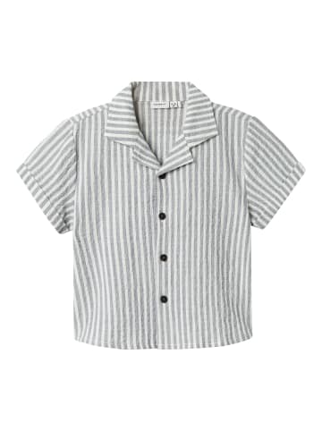 name it Kurzarmhemd mit Gittermuster in Navy