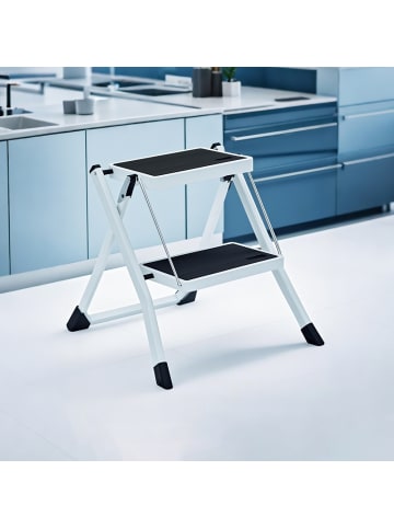 SONGMICS Trittleiter Brody in weiß - (B)59.5 x (H)44 x (T)50 cm