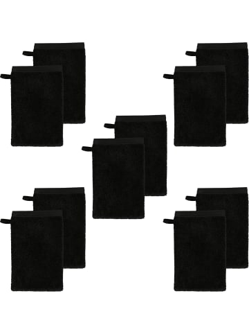 Erwin Müller Frottier Waschhandschuh 10er-Pack Heidenheim in schwarz