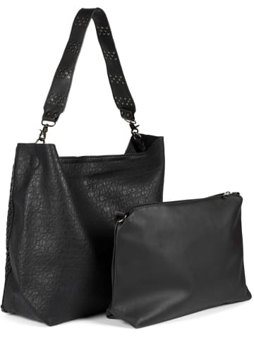 styleBREAKER Schultertasche in Schwarz