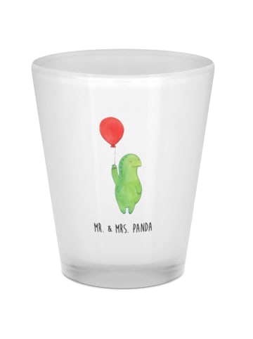 Mr. & Mrs. Panda Schnapsglas Schildkröte Luftballon ohne Spruch in Transparent