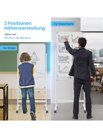 COSTWAY Whiteboard 60 x 100 cm in Weiß