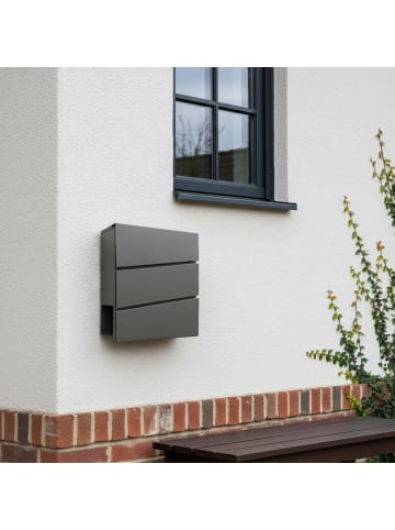relaxdays Briefkasten in Anthrazit - (B)35,5 x (H)37,5 x (T)10,5 cm