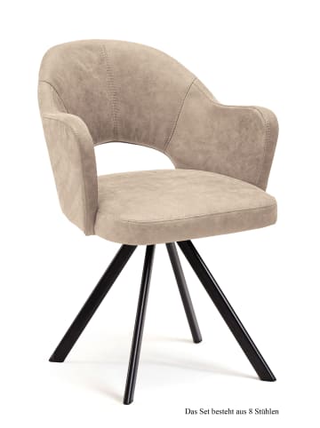 58 aufm Kessel ARMLEHNSTUHL (8er-Set) Debor 59x87x61 Schwarz/Natur