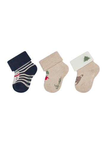 Sterntaler Baby Socken 3er-Pack Schneemann in marineblau