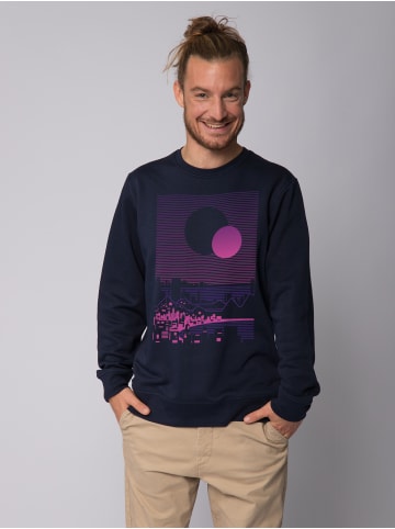 wat? Apparel Sweatshirt Sun and Moon Skyline in Dunkelblau