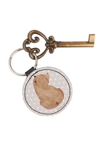 Mr. & Mrs. Panda Anhänger Bär Schulterblick ohne Spruch in Grau Pastell