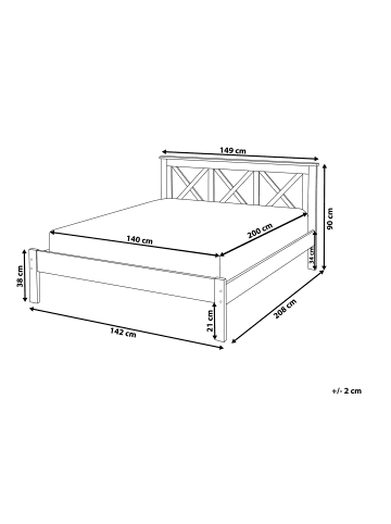 Beliani Doppelbett TANNAY in Braun - (W) 149 x (H) 90 x (L) 208 cm
