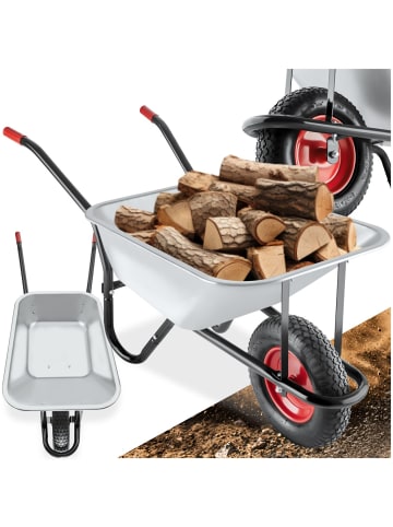 tectake Gartenkarre Oskar - Verzinkte Wanne mit 100L Volumen