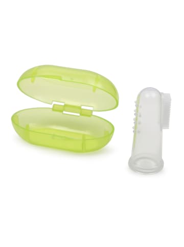 Moni Silikon Zahnbürste mit Aufbewahrungsbox in grün