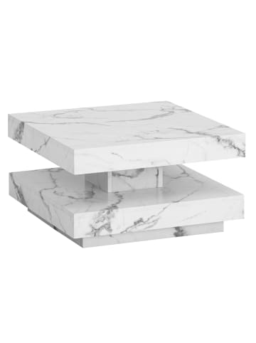 KADIMA DESIGN Couchtisch 60x60x34 cm Sofatisch in Marmor-Optik Modern, Design in Weiß