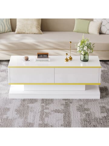 ABRIHOME Couchtisch Sofatisch mit 2 großen Schubladen, 100*50*38cm