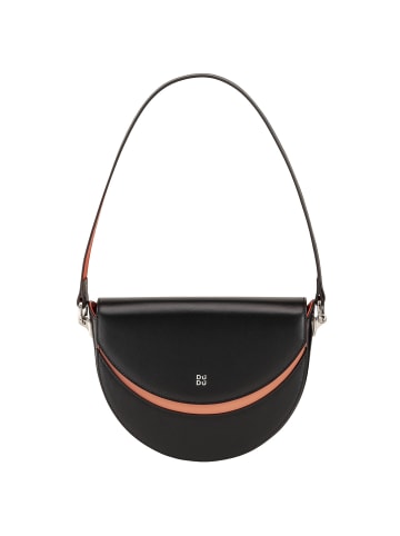 DuDu Schultertasche Leder 23 cm schwarz