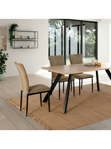 CALICOSY 4er-Set Stühle HOLLY in Grün - (W) 43 x (H) 46 x (L) 58 cm