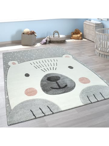 KADIMA DESIGN Kinderteppich Bärengesicht Kinderzimmer in Grau