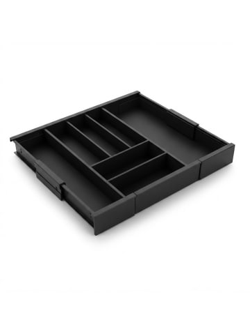 relaxdays Besteckkasten in Schwarz - (B)35 x (H)6,5 x (T)43,5 cm