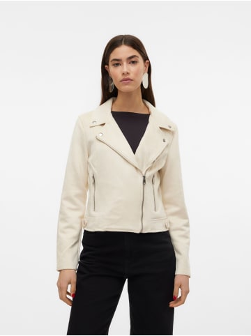 Vero Moda Stylische Bikerjacke mit Reißverschlusstaschen und Nieten. in Creme