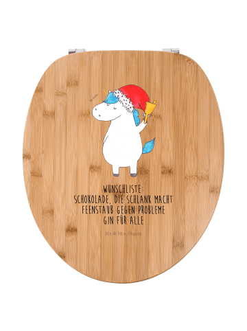 Mr. & Mrs. Panda Toilettensitz Einhorn Weihnachtsmann mit Spruch in Braun