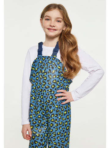 Schmuddelwedda Mädchen (Kids) Regenhose in Stahlblau Limette Leo