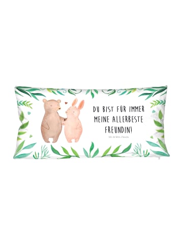 Mr. & Mrs. Panda Partner-Kuschelkissen Bär und Hase Umarmen mit ... in Weiß