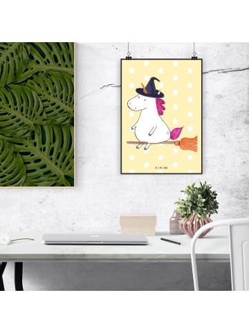 Mr. & Mrs. Panda Bild Einhorn Hexe ohne Spruch in Gelb Pastell