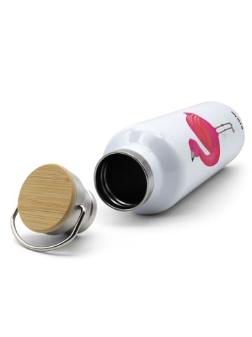 Mr. & Mrs. Panda Thermoflasche Flamingo Stolz ohne Spruch in Weiß