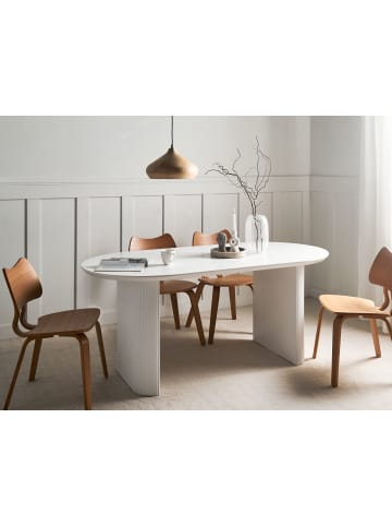 Beliani Esszimmertisch MOBERLY in Weiß - (W) 90 x (H) 76 x (L) 180 cm