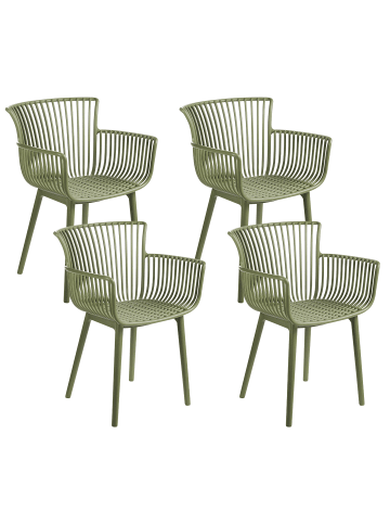Beliani 4er-Set Esszimmerstuhl PESARO in Grün