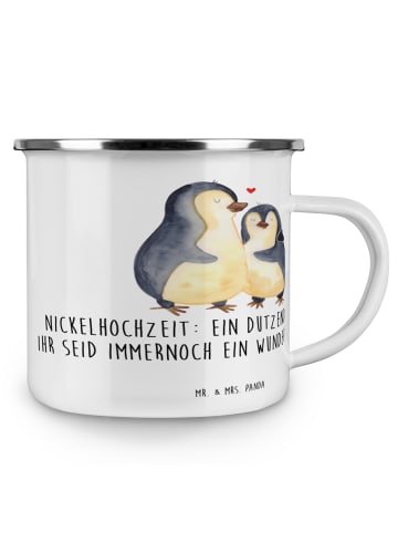 Mr. & Mrs. Panda Trinkbecher 12. Hochzeitstag Nickelhochzeit mit... in Weiß