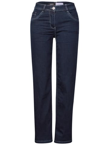 Cecil Rinsed Straight Leg Jeans in Blau