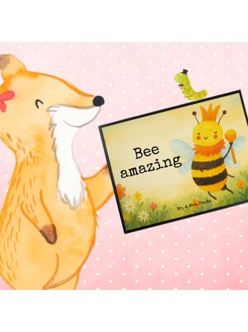 Mr. & Mrs. Panda Schreibtischauflage Biene König Design mit Spruch in Weiß