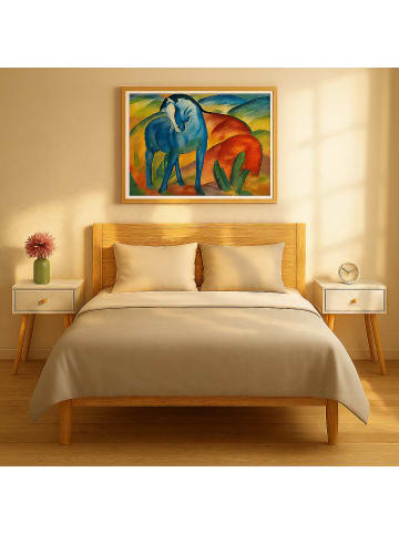 relaxdays 2 x Nachttisch in Weiß/ Natur- (B)40 x (H)55 x (T)32 cm