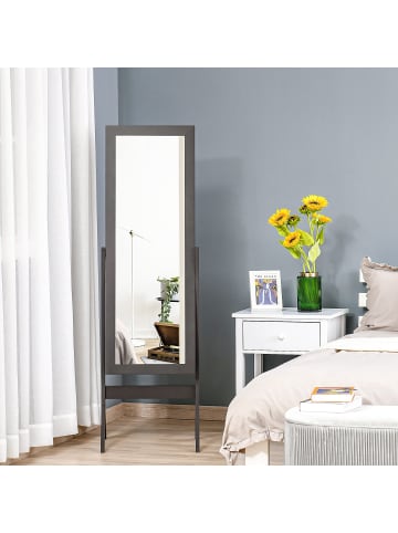 HOMCOM Standspiegel-B47 x T46 x H148 cm-Kaffee