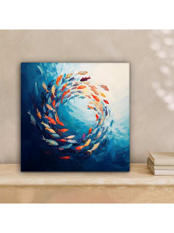 MuchoWow Leinwand Bilder Hellblau