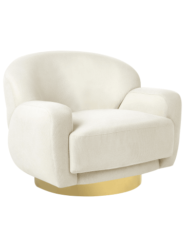 Beliani Sessel LEJRE in Beige/Gold - (W) 92 x (H) 70 x (L) 83 cm