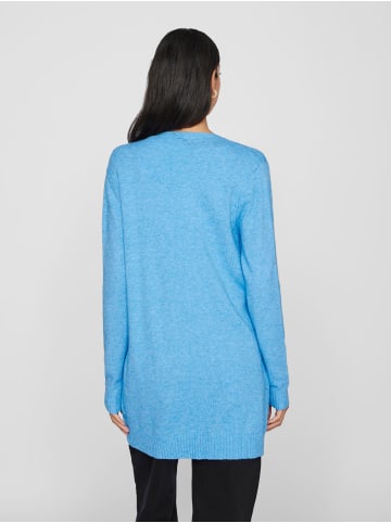 Vila Feinstrick Basic Cardigan Stretch mit Taschen VIRIL in Hellblau-2