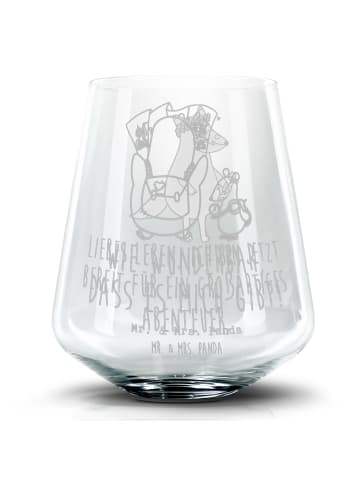 Mr. & Mrs. Panda Cocktail Glas Pinguin & Maus Wanderer mit Spruch in Transparent