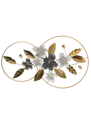 Beliani Wandobjekt DYSPROSIUM in Gold/Weiß/Grau - (W) 101 x (H) 61 x (L) 6 cm Horizontal